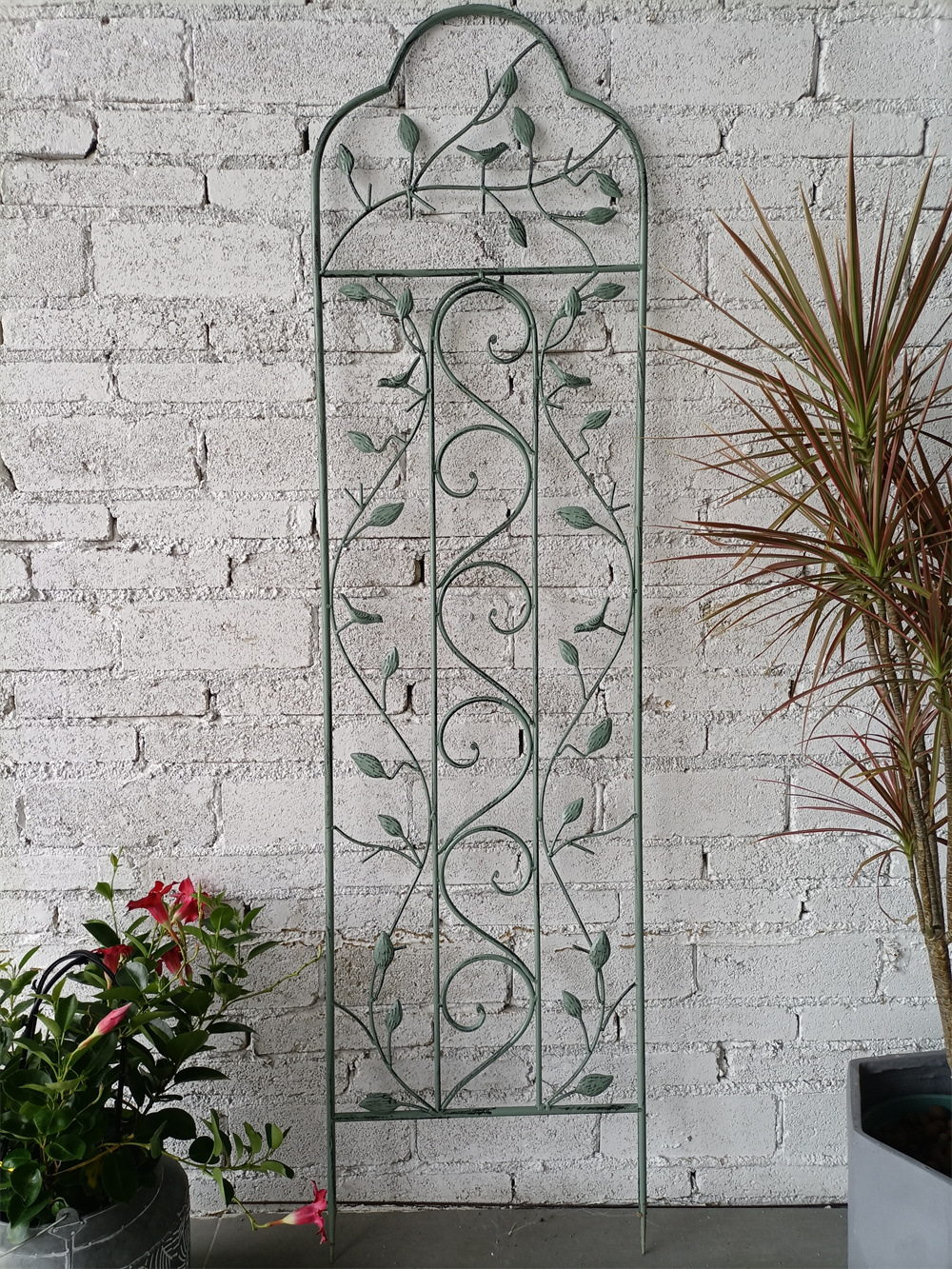 덩굴 플랫 플라워 삽입 그린 1개