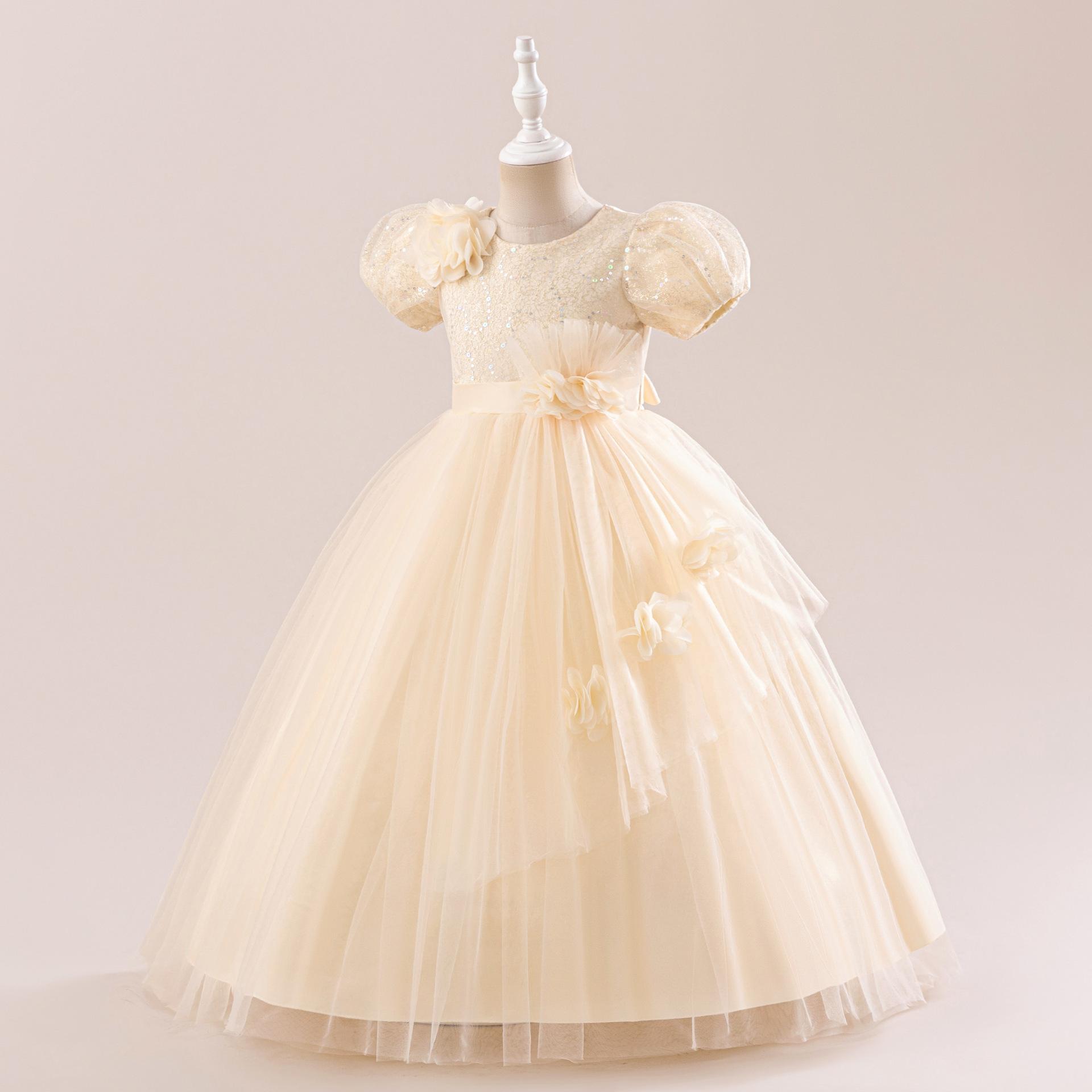 Ropa infantil nueva vestidos de chicas vestidos de piano vestidos de malla vestidos de niños vestidos de princesa vestidos de calcomanías de sequillas vestidos