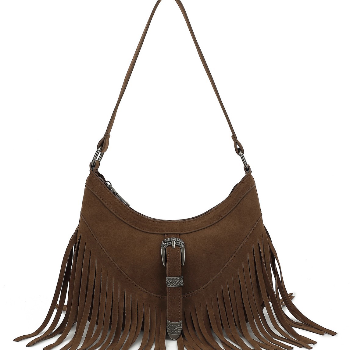 Cross-border in-stock tassel bag for women, Korean-style ins-style suede underarm retro versatile 2026 new single-shoulder crossbody bag for women