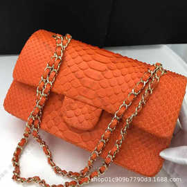 韩版新款蛇皮女士手拿包 链条磁扣时尚女包厂家直销批发项链