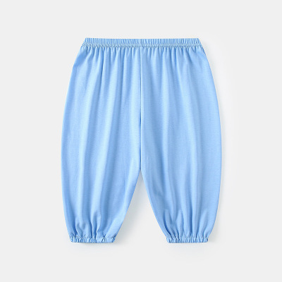 宝宝防蚊裤夏季居家纯棉冰丝薄男女童长裤儿童灯笼裤婴儿空调裤子