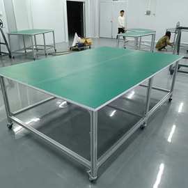 防静电工作台平面单面带轮子车间工作台防锈蚀铝合金防静电操作台