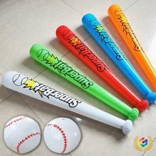 ✅充气棒球棒现货pvc木纹棒球棒木头棒子 跨境充气玩具加油充气棒