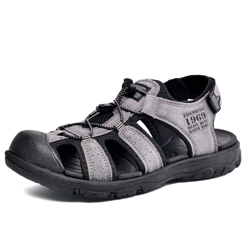 2023 verano para hombres sandalias de cuero de vaca zapatos de playa para hombres con suela suave antideslizante al aire libre zapatos de trekking casuales para hombres huecos