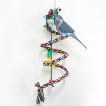 鹦鹉玩具棉绳攀爬楼梯益智木块铃铛球响玲鸟用品鸟笼装饰鸟玩具