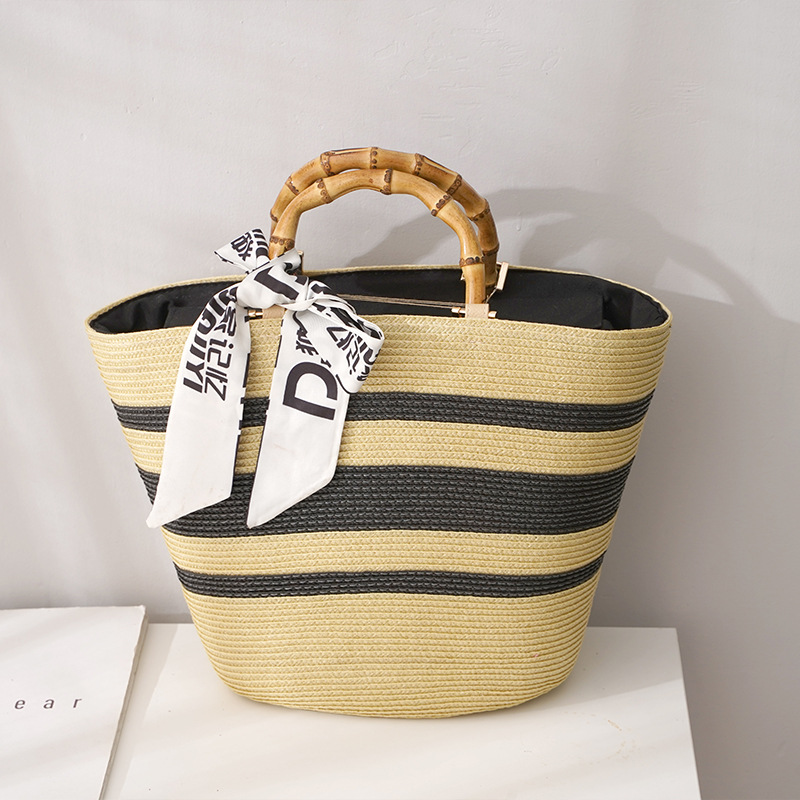 Straw brand summer beach handheld shoulder bag