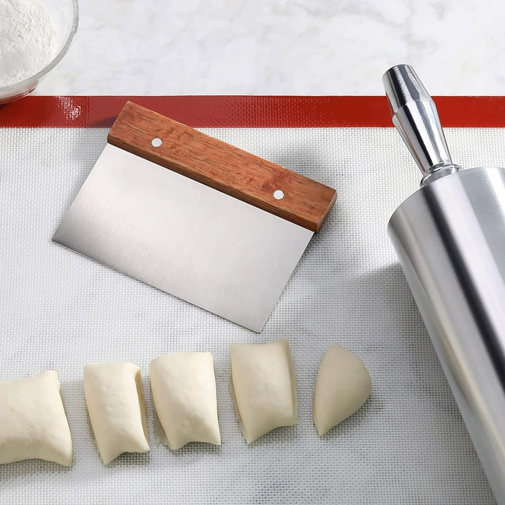 Нержавеющая сталь нож для среза деревянная ручка для теста колбасный порошок мука скребка для кекса скребка плоский нож крем-скребка