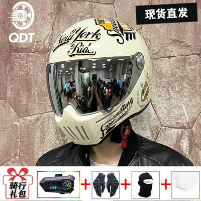 National Standard 3C Certified Retro Motorcycle Full-Face Helmet, Suitable for All Seasons, with Bluetooth Function, Unisex Rider Cruising Helmet