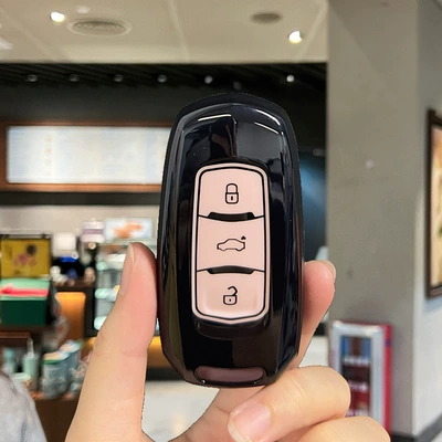 Applicable to Geely Xingrui Key Set gl Emgrand gs Bag S1 Boyue X3 Vision x6 XingyueL (Monjaro) King Kong x1 Borui (Car key bag) - geely-model-a-black-edge-pink-single-shell
