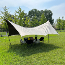 ✅露营天幕帐篷户外野营遮阳棚便携式防晒防雨沙滩车边黑胶幕布批