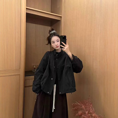 高品质韩系立领设计感洋气短外套2025秋工装宽松百搭休闲上衣女潮