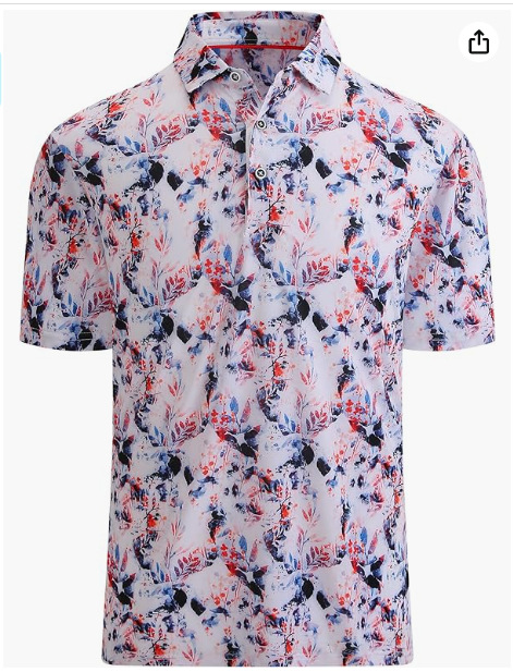 Ice printed short sleeved ice silk polo shirt quality men's fashion trend_voghion.com