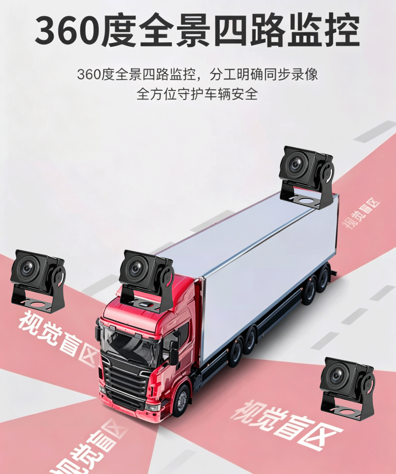 Truck Dashcam 360° Panoramic Sentry Mode AHD High-Definition Night Vision Dual/Quad Channel 24V Cross-Border Wholesale