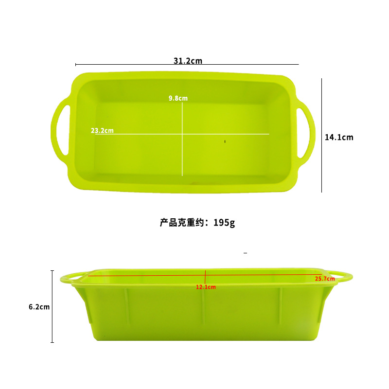 fábrica directa herramienta de horneado rectangular molde de pastel de silicona espesar casero pan tostador molde de pastel