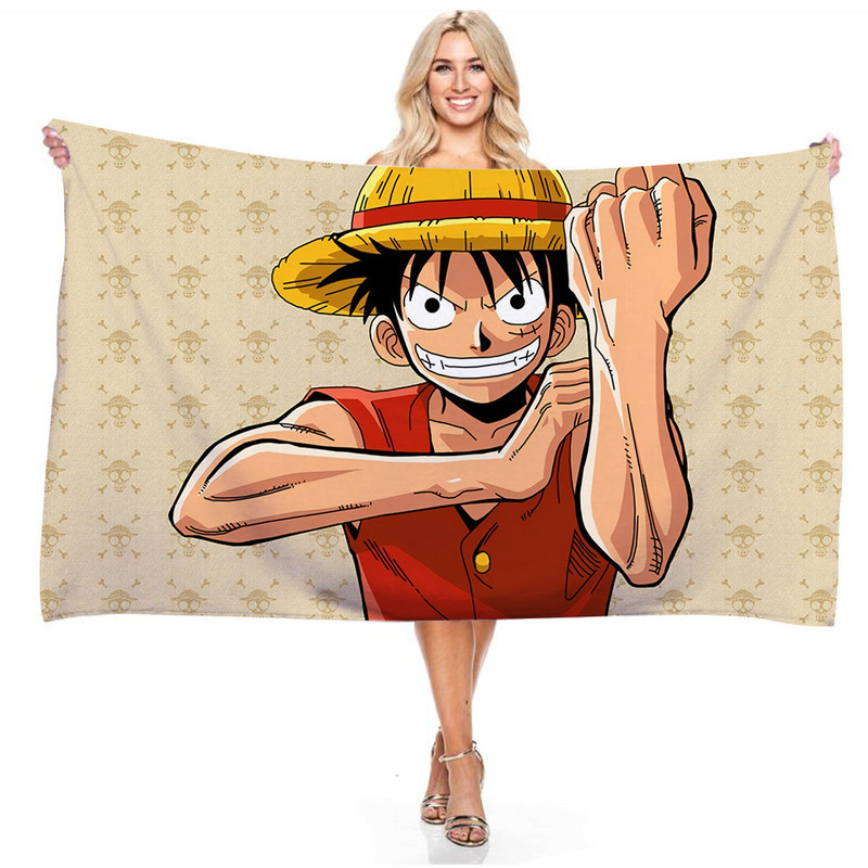 Factory Direct Supply One Piece Series 3D Digital Printing Rectangular Bath Towel Custom Beach Towel Does Not Stick to Sand Factory Direct Supply One Piece Series 3D Digital Printing Rectangular Bath Towel Custom Beach Towel Does Not Stick to Sand