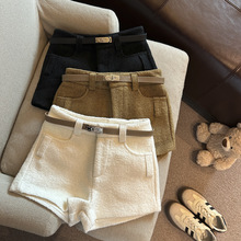 复古风直筒休闲阔腿裤女2025年秋冬新款时尚高腰宽松百搭简约热裤