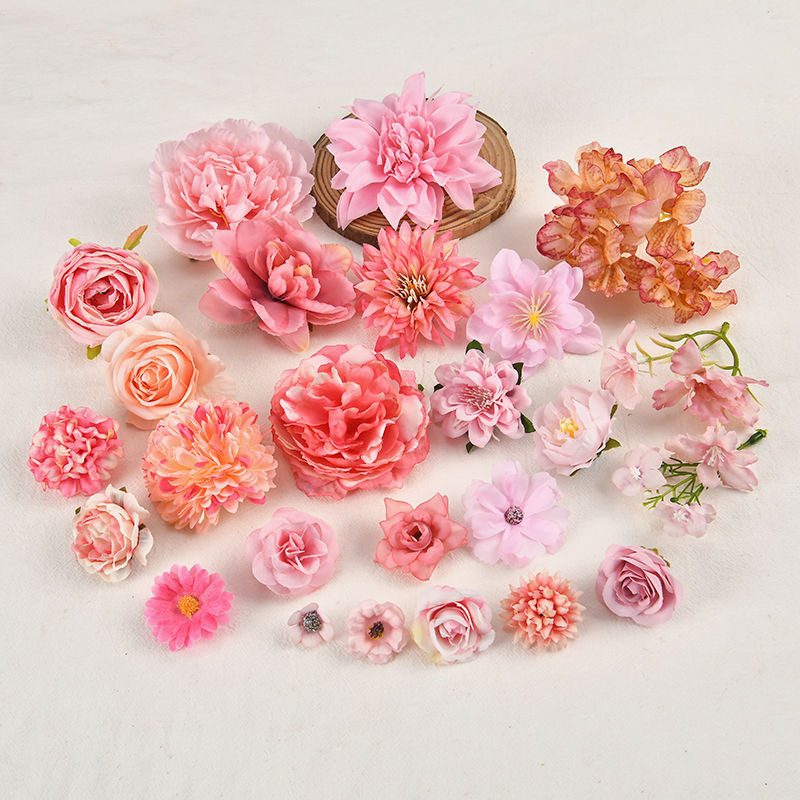 Pink simulation flower suit rose peony tea bud flower artificial flower silk flower antique headdress pain bag DI Pink simulation flower suit rose peony tea bud flower artificial flower silk flower antique headdress pain bag DI