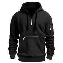 N 17542 Multi Pocket Hooded Zip Up Sweatshirt ��ڴ��Bñ�l��