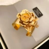 122#Open Bracelet-Golden Rose Bouquet