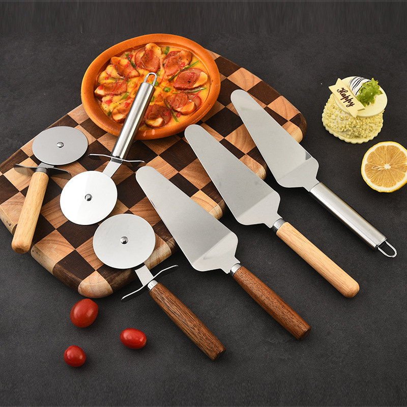 Utensilios para hornear, espátula para pasteles, espátula para pizza de acero inoxidable, espátula para cocinar alimentos, espátula triangular para queso, cuchillo para pizza