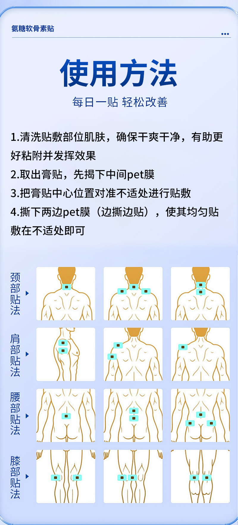 Glucosamine Chondroitin Elastic Moxa Patch for Neck Shoulder Waist Knee Joint Support 12 Patches Per Box preparation
