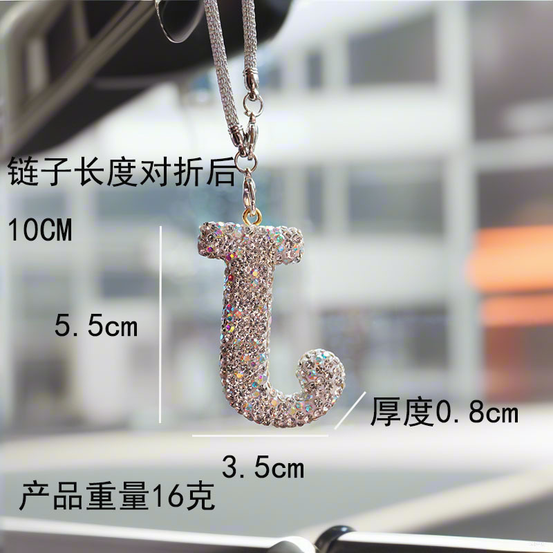Letter bow clay car interior accessories pendant ladies rhinestone car rearview mirror pendant pendant