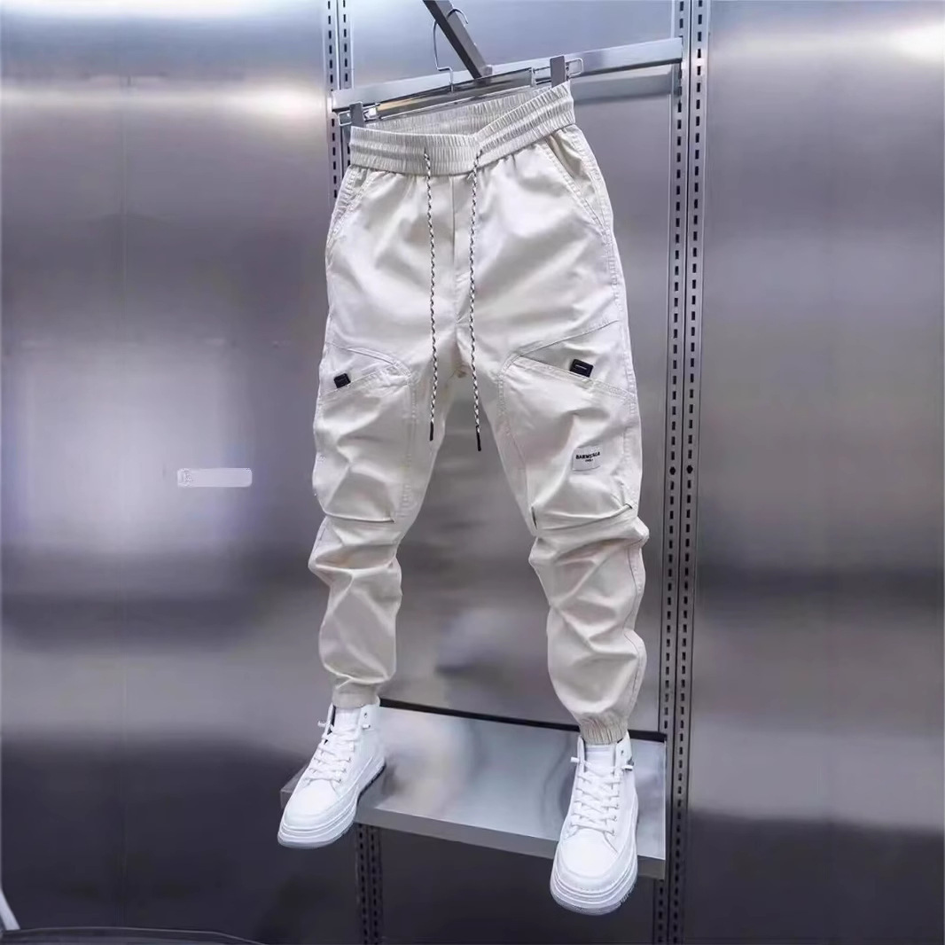 Men's Autumn and Winter Classic Simple Loose Jogger Pants Trendy Youth Elastic Waist Slim Harem Pants