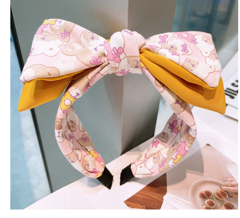 Korea Bear Color Matching Bow Hair Band display picture 3