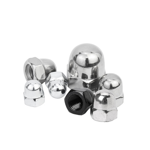 Iron nickel-plated round head cap nut M3 black zinc-plated semi-round head hexagonal one-piece cap nut white zinc-plated ball head nut