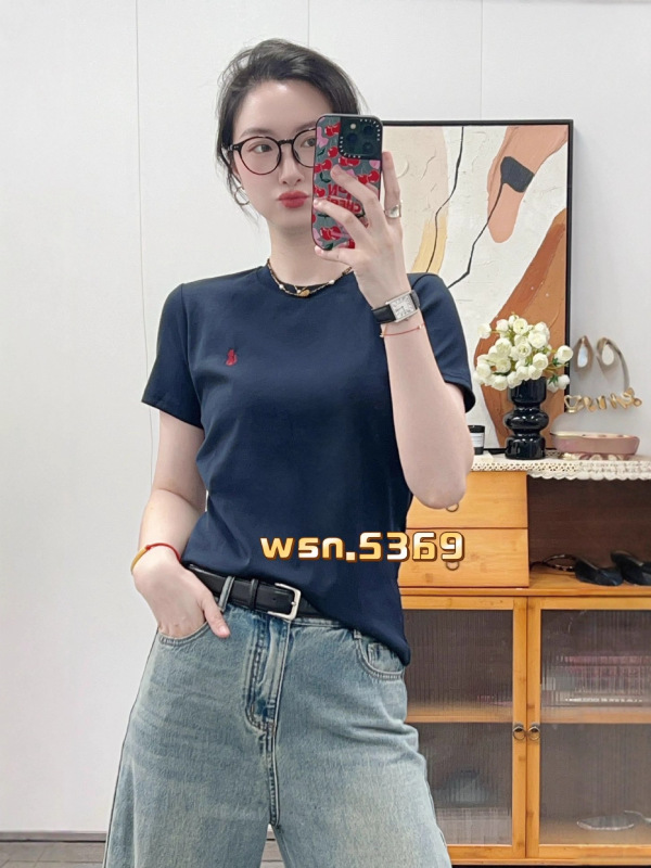 2025新款时尚休闲圆领简约刺绣百搭正肩短袖T恤打底衫女内搭5369|undefined