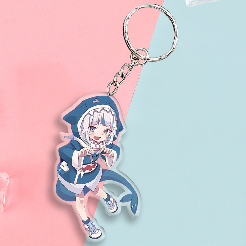 Llavero de acrílico para dibujar pequeños regalos personalizados de doble capa de bricolaje pequeño colgante lindo dibujos animados anime joyería creativa