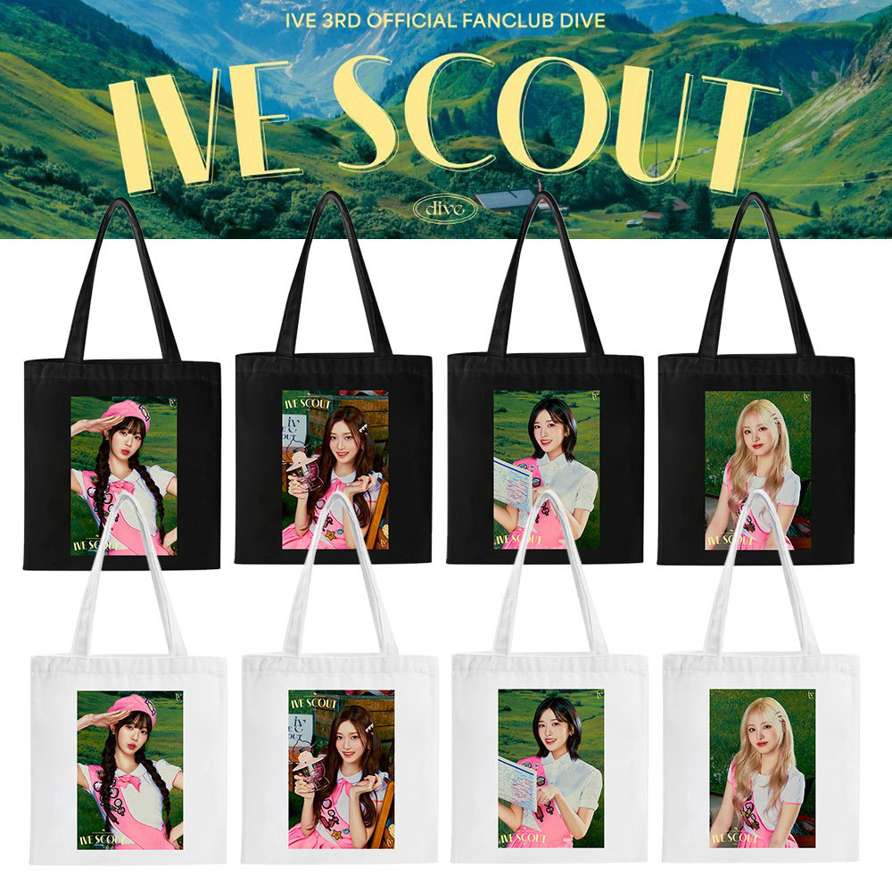 ive 2024新款帆布袋 专辑SCOUT 3RD海报拉手提包学生装书购物袋子
