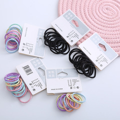 2022韓式春季時尚新款螺紋五彩線頭繩高彈力基礎訂卡發圈飾品批發