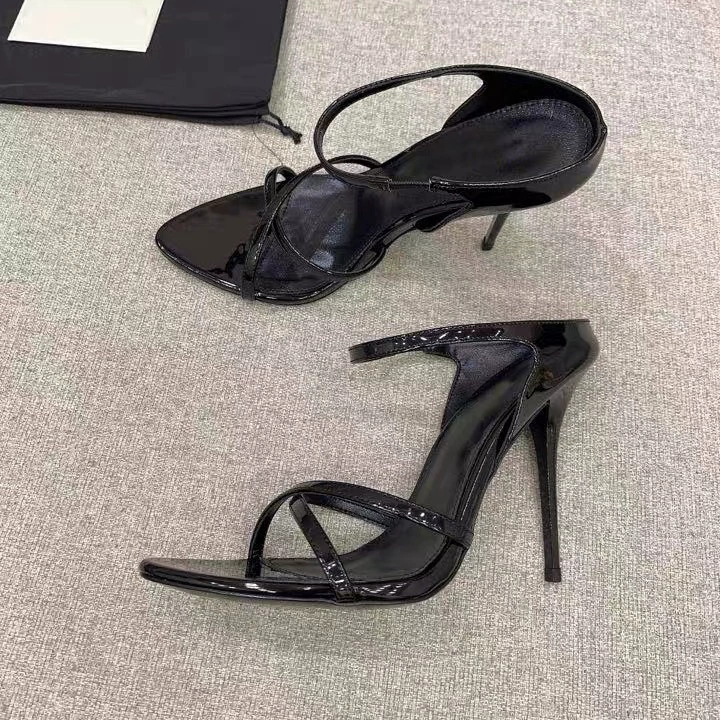 Красные каблуки! Сексуальные сандалии на тонком каблуке с острыми пальцами