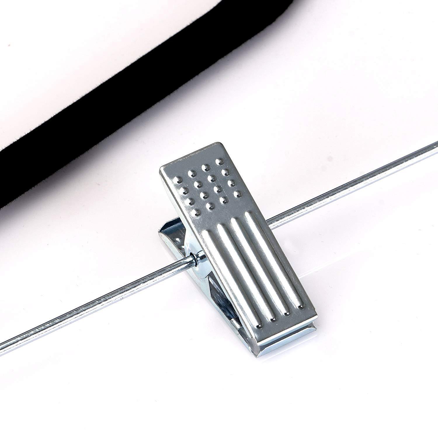 Percha de pantalones para adultos percha de flocado con clip de plástico antideslizante tienda de ropa percha de secado percha de plástico al por mayor
