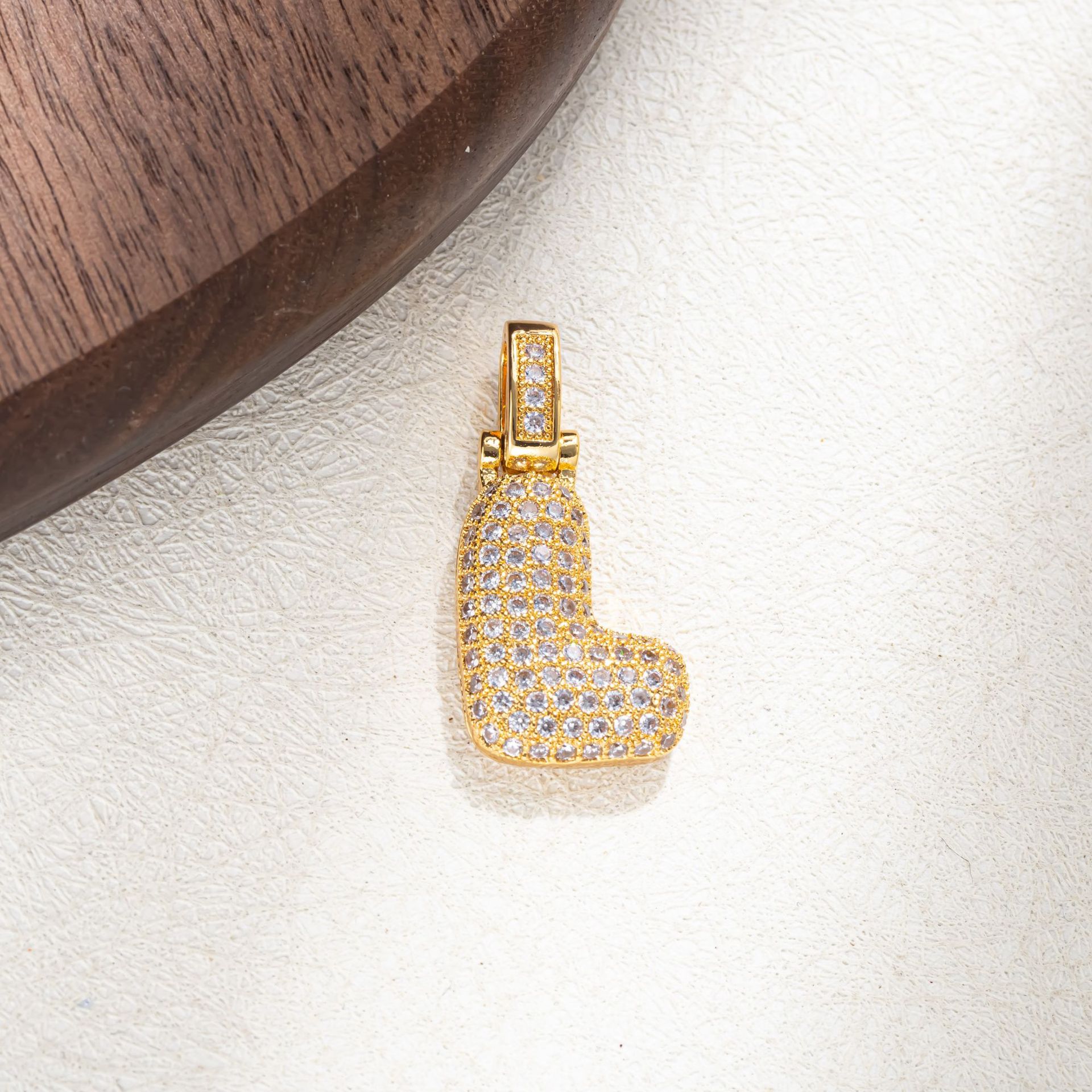 7g Weight Pendant Jewelry Making Type Golden Plated Plating Material Zircon Inlay Material 1 Piece Quantity Casual Occasion Copper Material Letter Pattern Women's Gender Simple Style Style Plating Craft 1 Piece Copper Zircon Letter Pendant 13