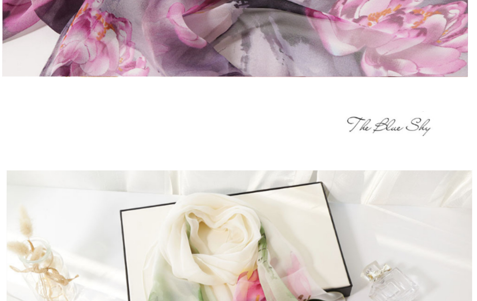 Women's Elegant Flower Georgette Silk Scarves display picture 8