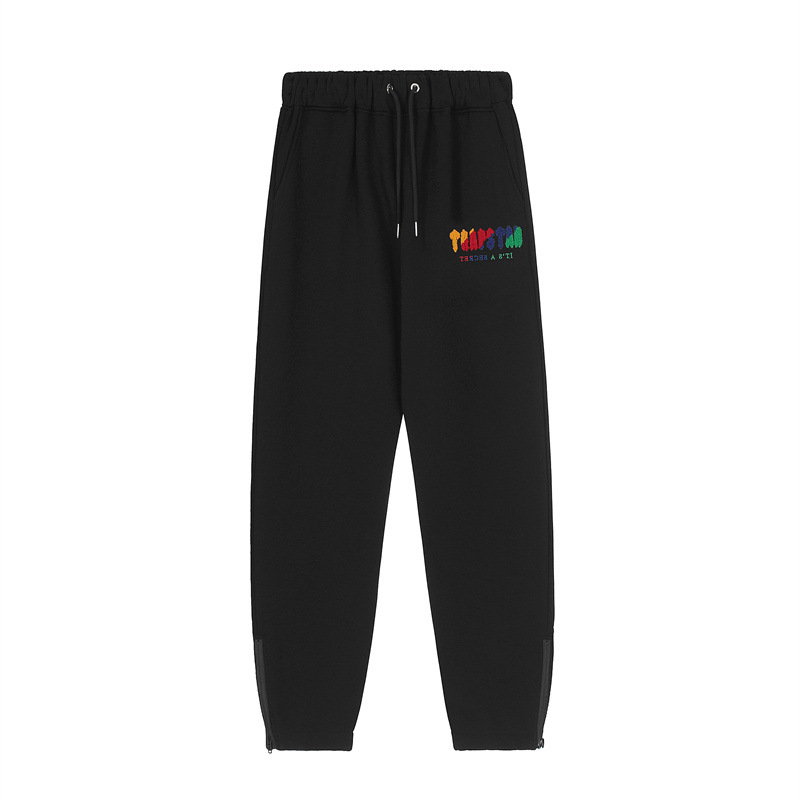 Marca de moda europea y americana trapstar Arco Iris gradiente color toalla bordado lana forrado hombres y mujeres pareja traje de ocio de calle