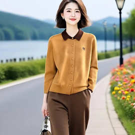 春秋季针织打底时尚上衣漂亮小衫2025新款欧货女外贸尾单减龄毛衣