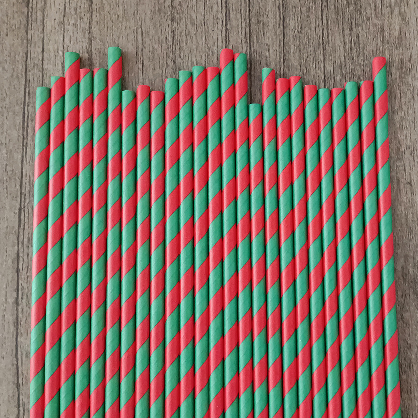 Inventario mayorista alargado paja de papel desechable degradable tira de papel paja de papel té de leche tubo de papel multicolor colorido