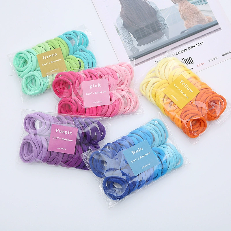 Elastic Korean Hair Rope, Gradient Colors, Soft Stretch Scrunchie, 15 cm Pack