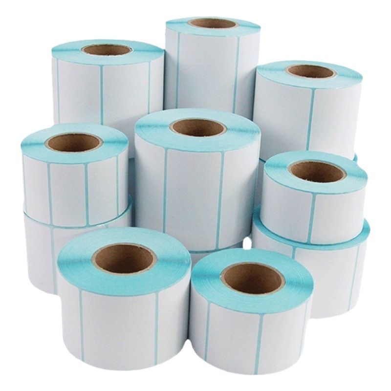 Tres-prueba térmica Etiqueta de papel 100*80 40 30 20 50 60 70 impresora de código de barras adhesivo 90