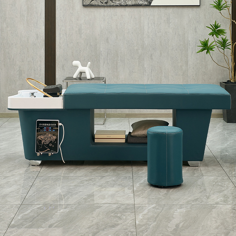 Cama de Champú con Circulación de Agua, Cama de Champú con Vapor para Salón de Belleza, Calentador de Agua Dedicado para Peluquería, Cama de Champú con Temperatura Constante para Peluquería