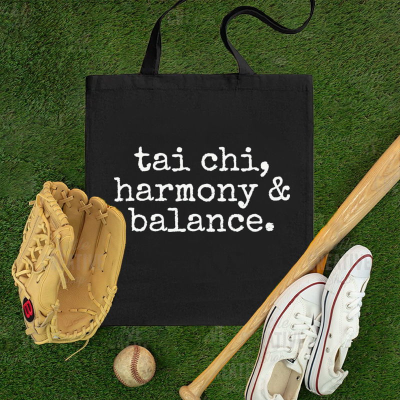 欧美新款简约tai chi harmony高颜值大容量通勤百搭单肩包帆布包