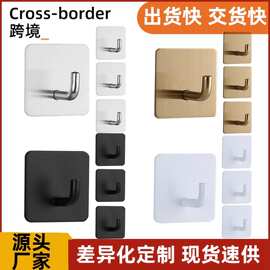 跨境不锈钢挂钩强力粘钩门后衣钩五金挂衣钩免打孔金属衣帽