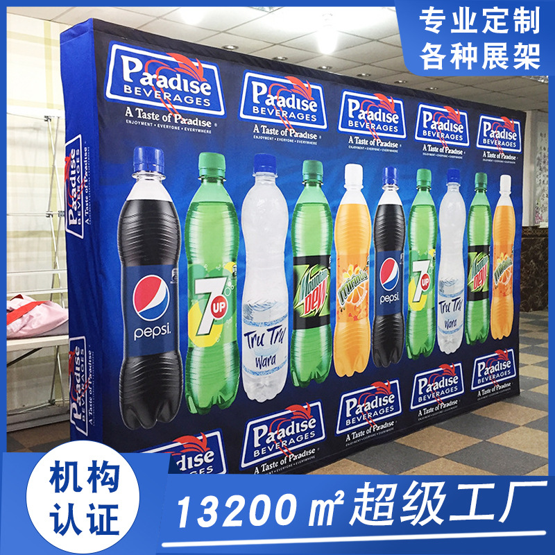 上海实力工厂批发便携折叠伸缩铝合金pop up display签名墙布拉网