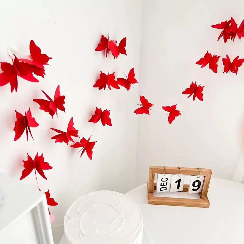 Name sticker, cloth, pendant for bedroom, three dimensional set with butterfly, in 3d format