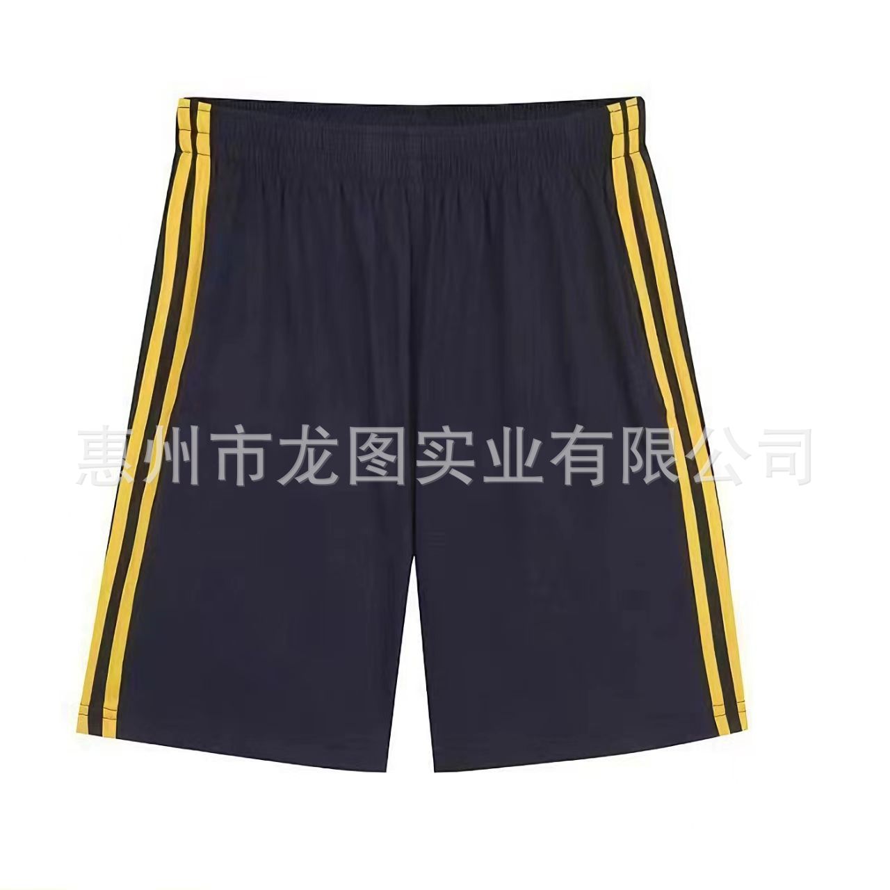 Silk cotton shorts/navy blue double yellow edge / 120cm