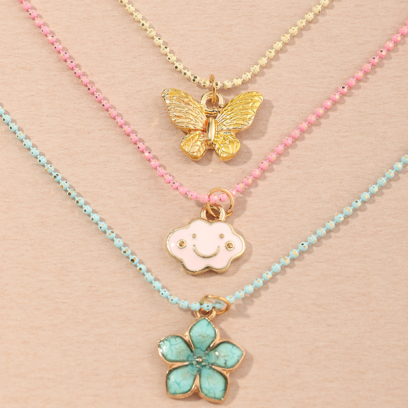 1 Set Fashion Butterfly Alloy Plating Kidu0027S Pendant Necklace