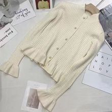 (2개) 터틀넥 스웨터 여성용 슬림베이스 니트 카디건 쇼트 코트 초가을과 겨울 2024 새로운 롱 슬리브 탑